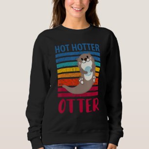 Sudadera Curiosamente caliente Otter Otter Love Saying Fish