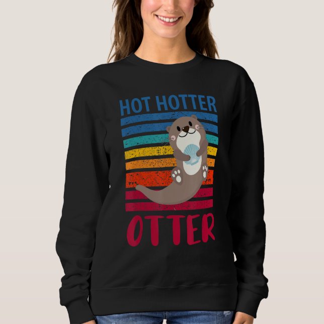 Sudadera Curiosamente caliente Otter Otter Love Saying Fish (Anverso)