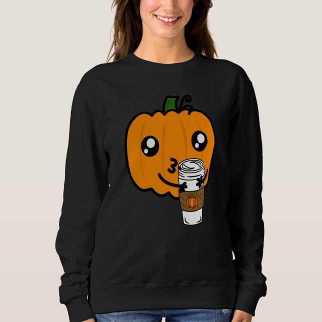 Sudadera Curioso canibalismo Calabaza Spin Latte Scary Pump (Anverso)