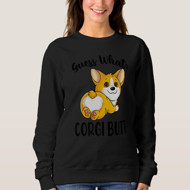 Sudadera Curioso Corgi Adivinan A Chicas De Perros Galeses  (Anverso)