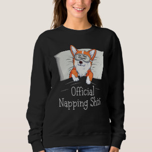Sudadera Curioso Corgi galés Power Napper Perro con la sies