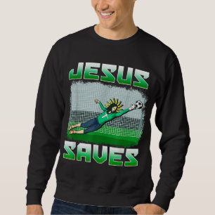 Sudadera Curioso fútbol cristiano Jesús salva regalo de por