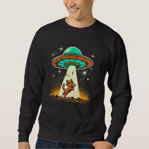 Sudadera Curioso gato Alien UFO Encuentro Sci-Fi