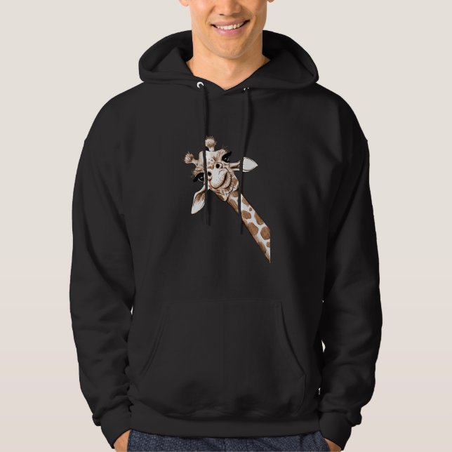 Sudadera Curioso Giraffe Gracioso Zoo Regalo de Vestido Ani (Anverso)
