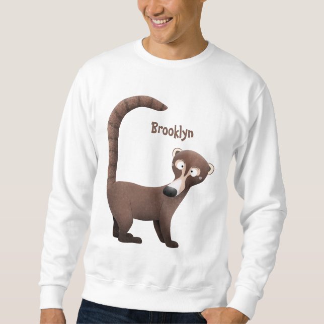 Sudadera Curioso ilustracion personalizado de coatimundi (Anverso)