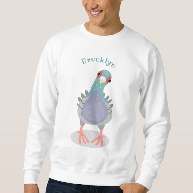 Sudadera Curioso ilustracion personalizado de palomas (Anverso)
