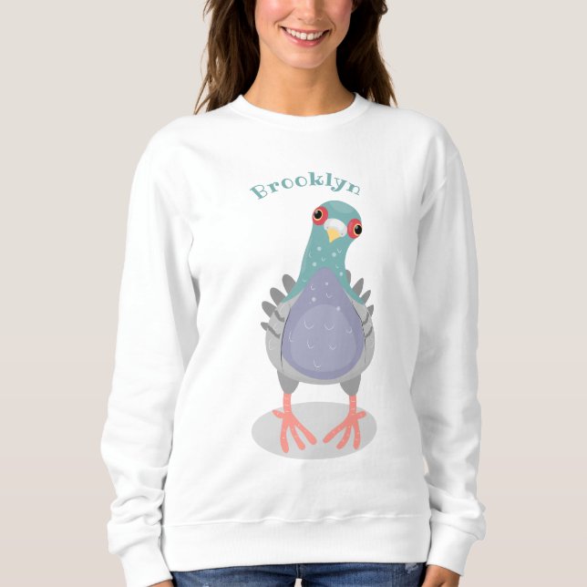 Sudadera Curioso ilustracion personalizado de palomas (Anverso)