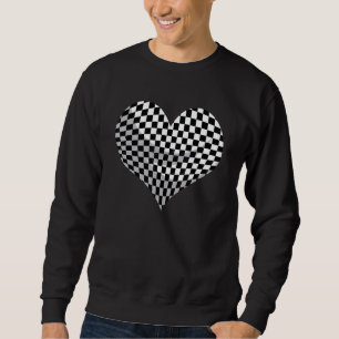 Sudadera Curioso juego de ajedrez blanco negro con cuadros