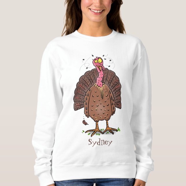 Sudadera Curioso pavo de corral marrón con personalizado de (Anverso)