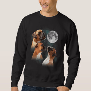 Sudadera Curioso Perro Boxer Tres Boxeador En Moon Boxer