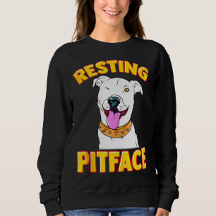 Sudadera Curioso Perro Pitbull Resting Pit Face Para Hombre