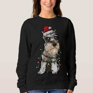 Sudadera Curioso Schnauzer Santa Christmas Tree Enfoca Navi
