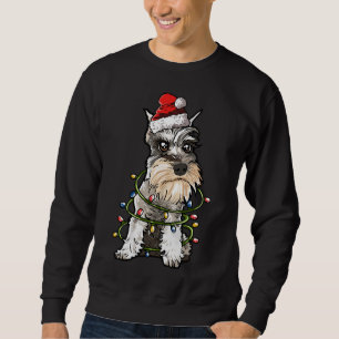 Sudadera Curioso Schnauzer Santa Christmas Tree Enfoca Navi