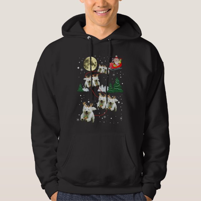 Sudadera Curiosos renos Westie Navidades de Navidad Perros  (Anverso)