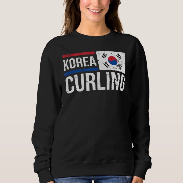 Sudadera Curler deportivo de curler de bandera de Corea del (Anverso)