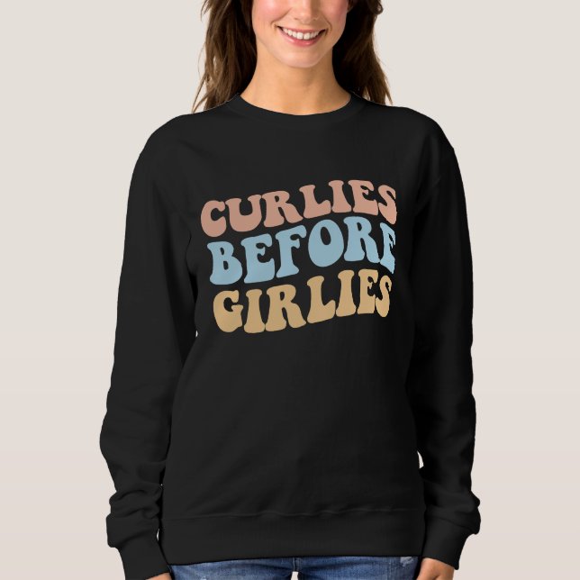 Sudadera Curlies before Girlies Cool Valentines Day Fries Q (Anverso)