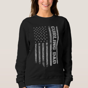 Sudadera Curling Dad America Bandera Patriota Vintage