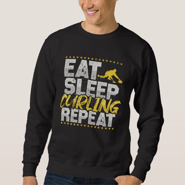 Sudadera Curling Eat Sleep Repeat Ice Cream Sport Hobby Cur (Anverso)