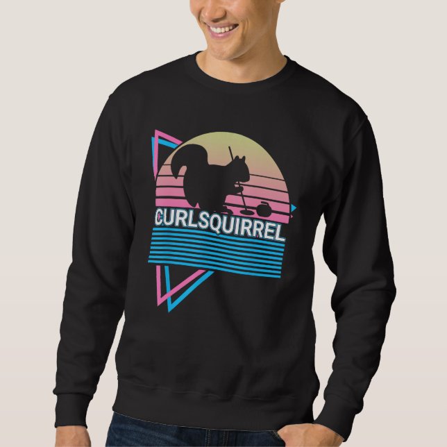 Sudadera Curling Stone Curling Player Retro Curlsquirrel (Anverso)