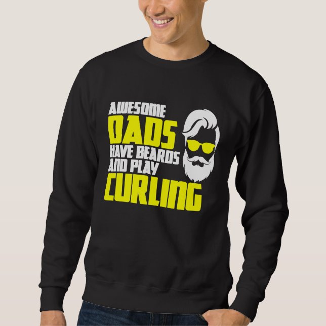 Sudadera Curling team father's day beard  curling player (Anverso)