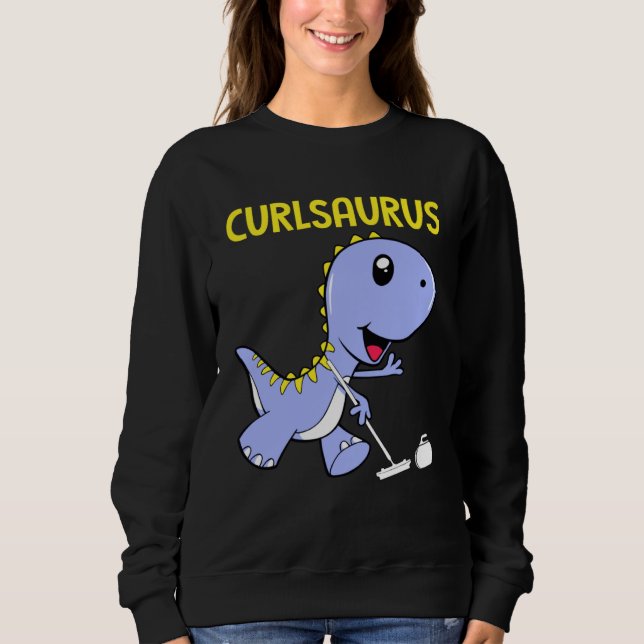 Sudadera Curlsaurus  Dinosaur  Curling Sport Costume (Anverso)