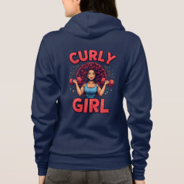 Sudadera Curly Hair Girl - Pink Gym Motivation Activewear