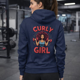 Sudadera Curly Hair Girl - Pink Gym Motivation Activewear