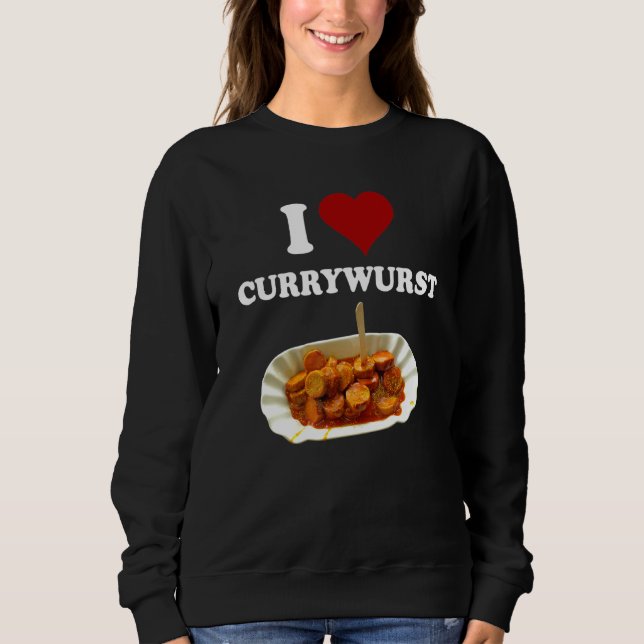 Sudadera Curry de comida rápida clásico me encanta currywur (Anverso)
