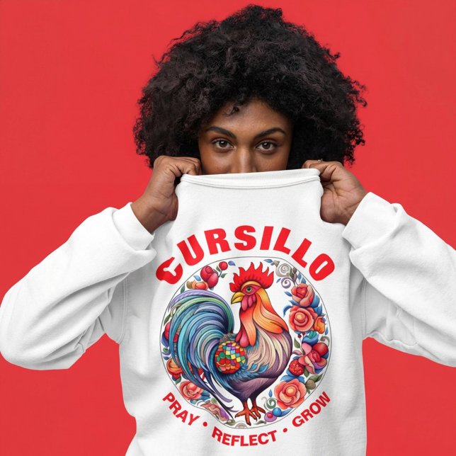 Sudadera Cursillo Colorful Rooster Pray Reflect Grow (Subido por el creador)