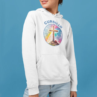 Sudadera Cursillo Cruz de Madera con Arcoíris y Nubes