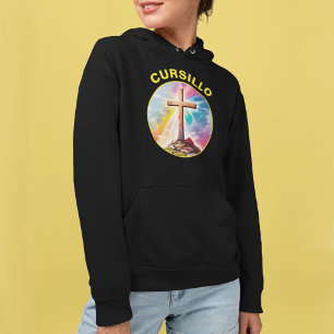 Sudadera Cursillo Cruz de Madera con Arcoíris y Nubes