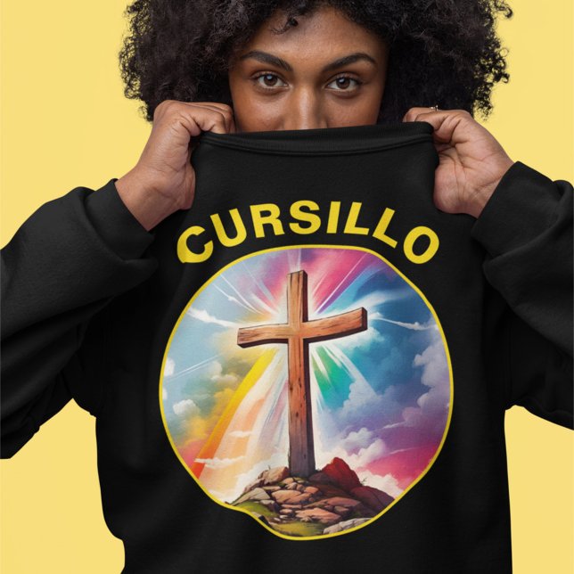 Sudadera Cursillo Wood Cross With Rainbow and Clouds (Subido por el creador)