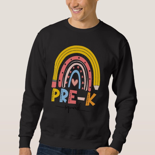 Sudadera Curso De Arcoiris Previo K Profesor Primer Día De  (Anverso)