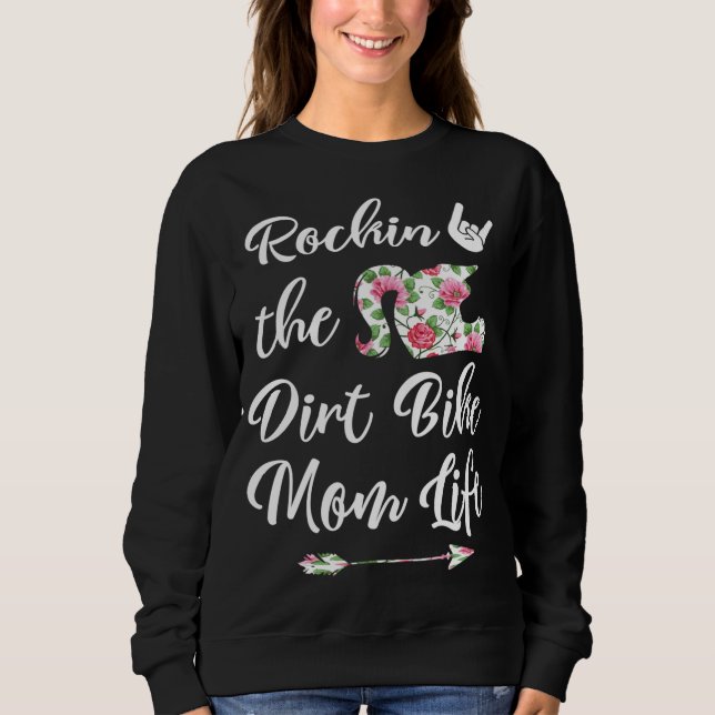 Sudadera Curte Floral Dirt Bike Mom Life Birthday o Christm (Anverso)