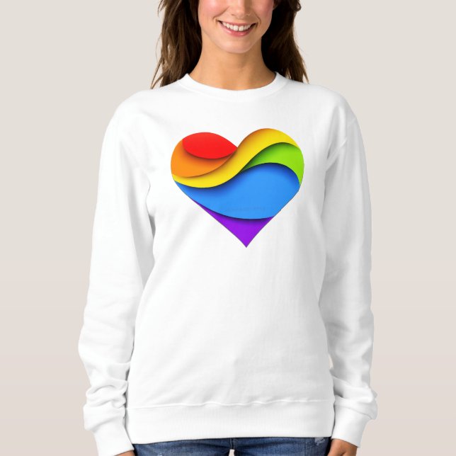 Sudadera Curvas del corazón del orgullo de SlipperyJoe form (Anverso)