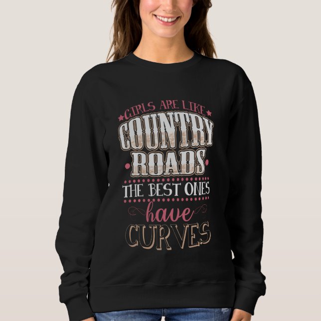 Sudadera Curvy Chica Gif Dirt Road Country Western Cowgirl (Anverso)