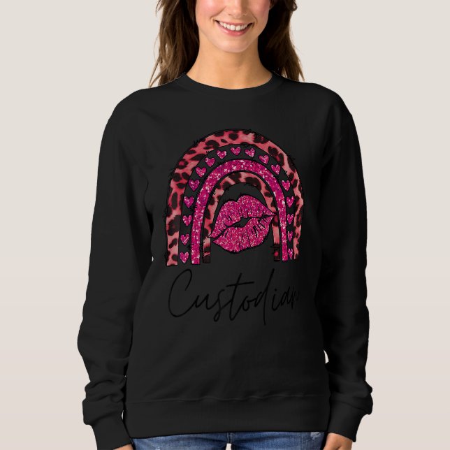 Sudadera Custodian Pink Leopard Rainbow First Day Of Back T (Anverso)