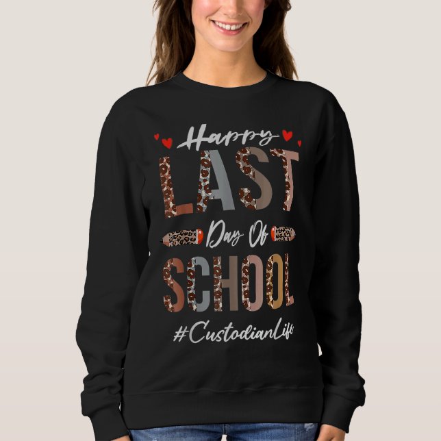 Sudadera Custodio Feliz El Último Día De La Escuela Leopard (Anverso)