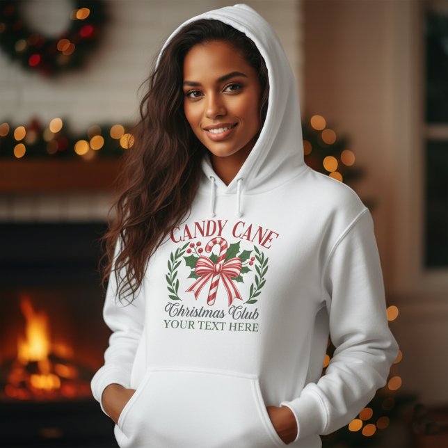 Sudadera Custom Candy Cane Christmas Club Holiday Wreath (Subido por el creador)