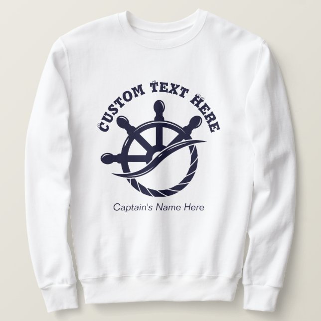 Sudadera Custom Captain Boat Nautical Gift (Anverso del diseño)