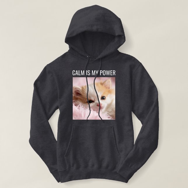 Sudadera Custom Cat Mom Dark Grey White Text Cute Pet Photo (Diseño del anverso)