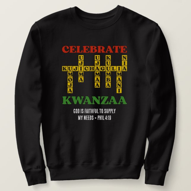 Sudadera Custom Celebrate KWANZAA Puzzle (Anverso del diseño)