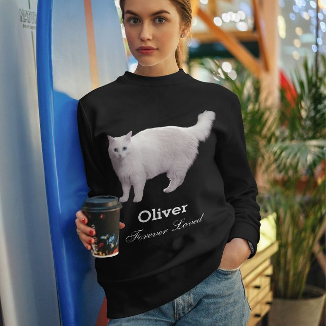 Sudadera Custom Cute Pet Memorial Photo Name Cat Mom Black (Subido por el creador)
