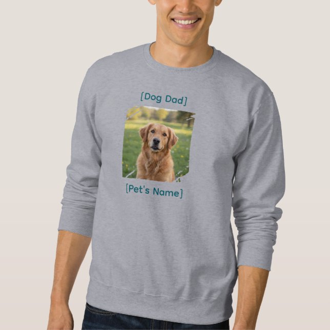 Sudadera Custom Dog Dad Photo Sweatshirt |  Gift for Men (Anverso)