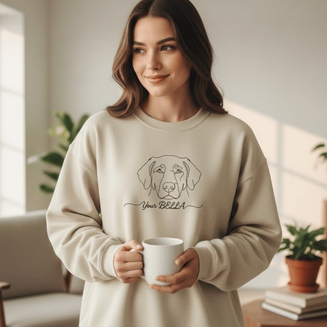 Sudadera Custom Dog Ear Line Art Sweatshirt | Personalized  (Subido por el creador)