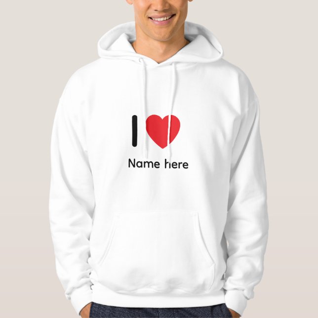 Sudadera Custom I Love You Hoodie – Personalized Name Heart (Anverso)