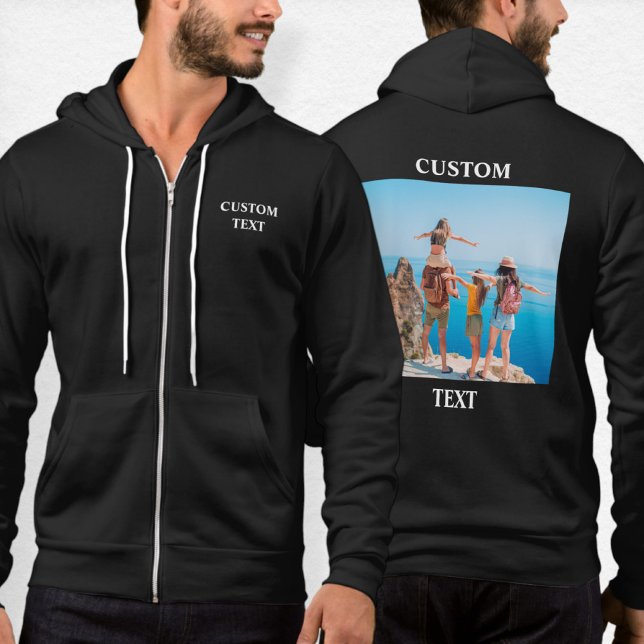 Sudadera Custom Logo Zipped Hoodie, Your Own Text Photo Zip (Subido por el creador)