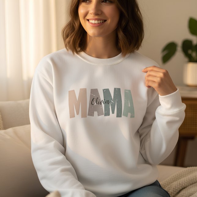 Sudadera Custom Mama Sweatshirt with Baby Name | Personaliz (Subido por el creador)