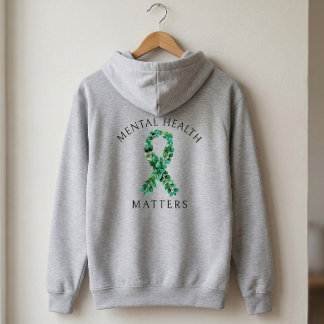 Sudadera Custom Mental Health Matters Botanical Back Print