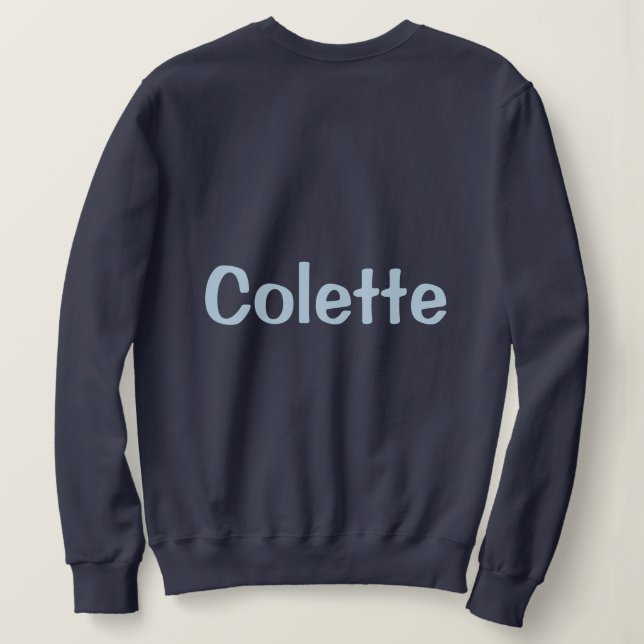 Sudadera Custom Name Navy Blue Women's Sweatshirt (Reverso del diseño)